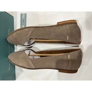 New in box! Toms Julie taupe grey suede size‎ 10